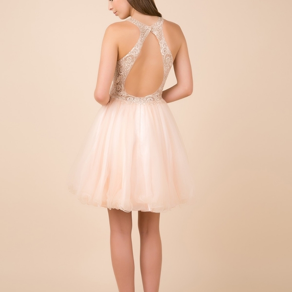 Tulle formal evening gown embroidered - Picture 3 of 7